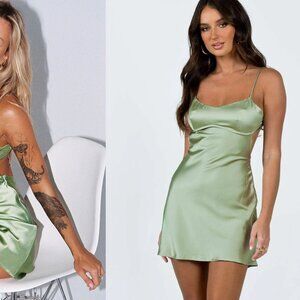 Princess Polly Clemence Mini Dress - Sage